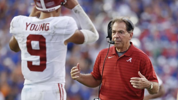 Nick Saban and Bryce Young